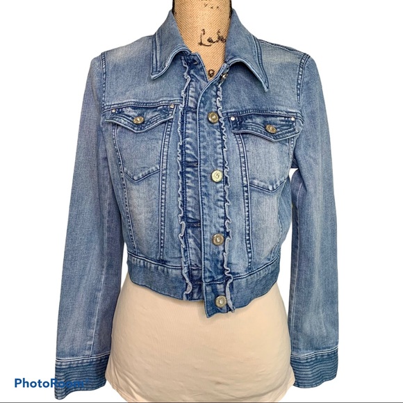 white house black market denim jacket